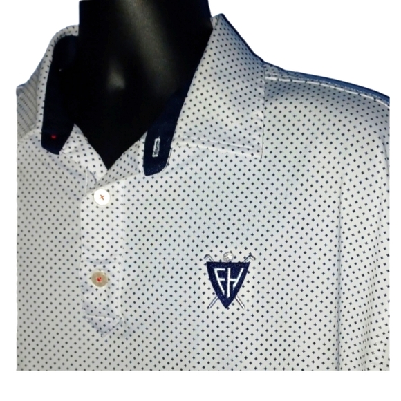 FootJoy White Polka Dot Golf Polo Shirt - Picture 4 of 6